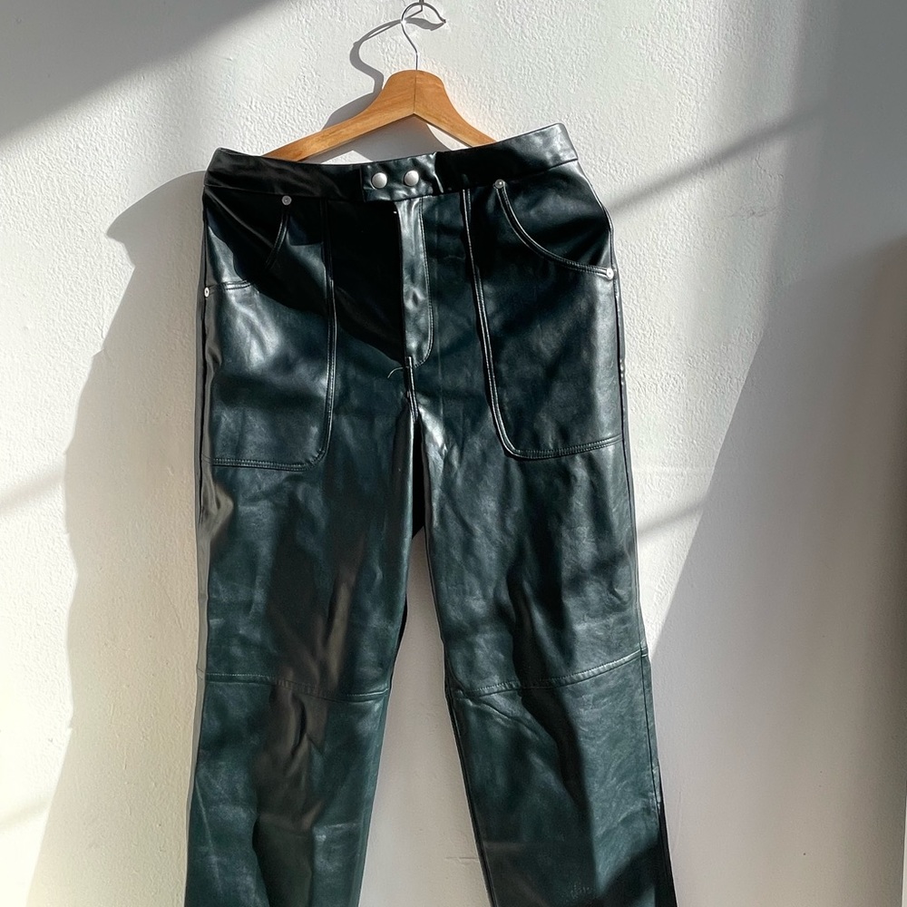 Vegan Leather Straight Leg Pant